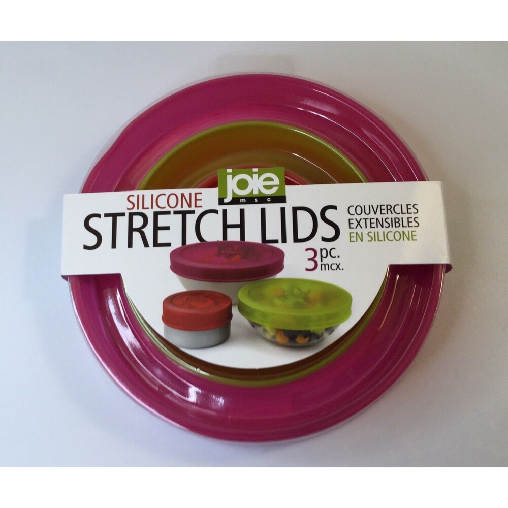 Joie Stretch Lids Storage Silicone Reusable 3-Piece Eco-Friendly Multicolor